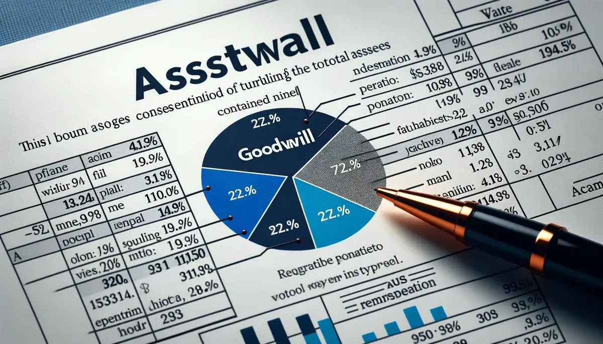 An image showing a balance sheet with a section labeled 'Goodwill' highlighted in the assets category
