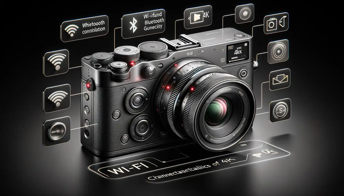 A high-resolution image of a modern compact zoom camera with various buttons and dials, showcasing its advanced features