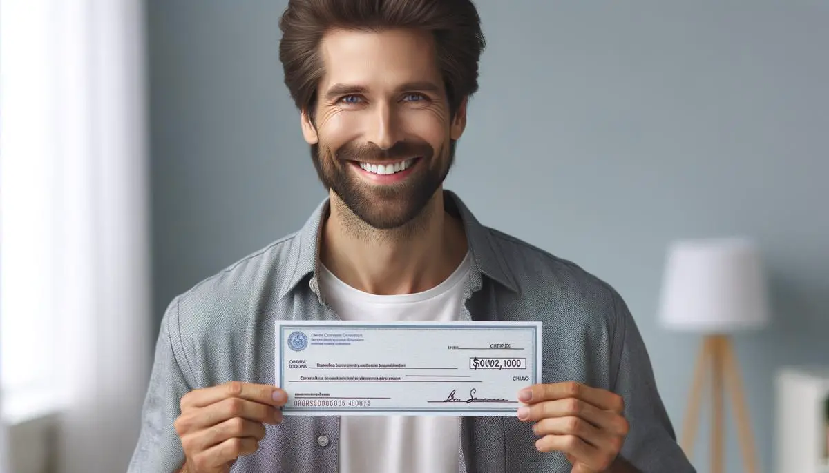 Image of Hunter Berry, a man smiling and holding a check that he is donating to charity, showcasing his philanthropic efforts in shaping his net worth.